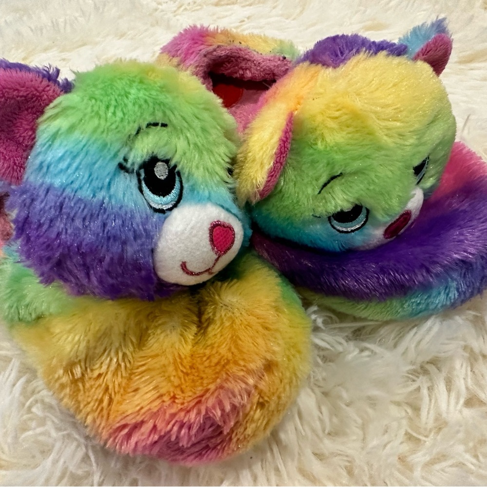 Build-A-Bear Rainbow Plush Slippers